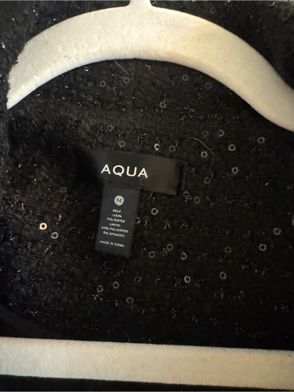 Aqua Black Tweed Long Trench Coat with Gold Buttons - Picture 2 of 2